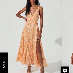 Astr Peach Floral Maxi Dress